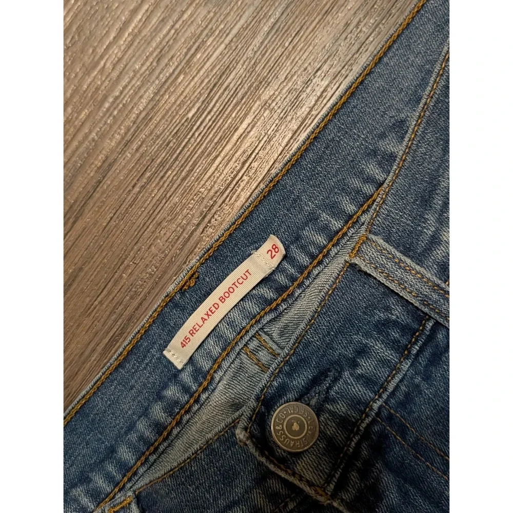 Levis 415 Relaxed Bootcut Jeans Womens 28 Blue Medium Wash Mid Rise Denim